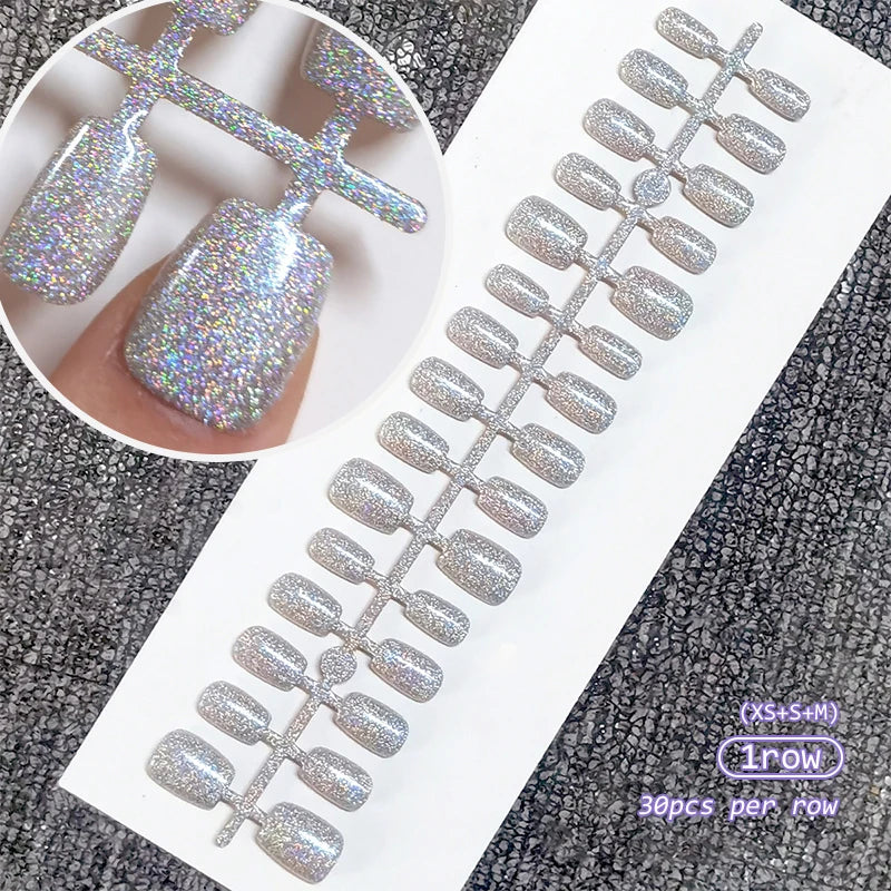 30Pcs Nail Tip Fake Nail Fashion Wearable False Nails Simple Full Cover Press on Nails DIY Wear Nail Tool