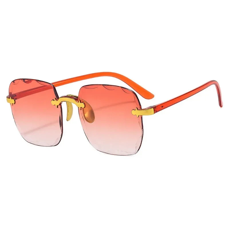 New Rimless Square Sunglasses Women's Brand Designer Fashion Sun Glasses Female Summer Travel Trend Eyewear UV400 Oculos De Sol
