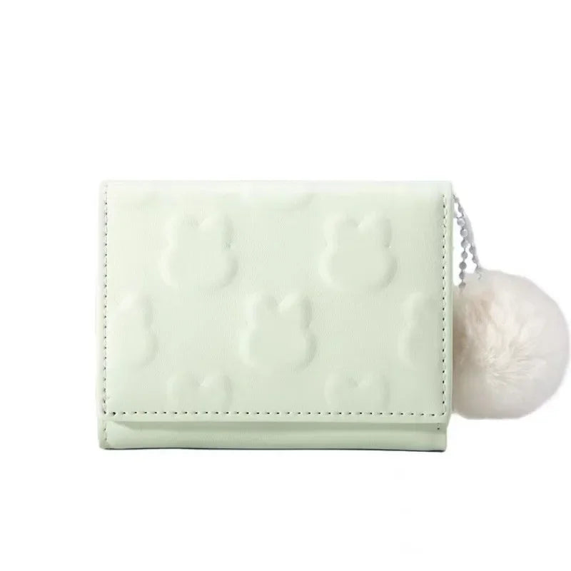 Cute Short Women's  Three Fold  Wallet Cartoon Rabbit Coin Purse Card Holder Girl Cartoon Clutch Women's Handbags Portable
