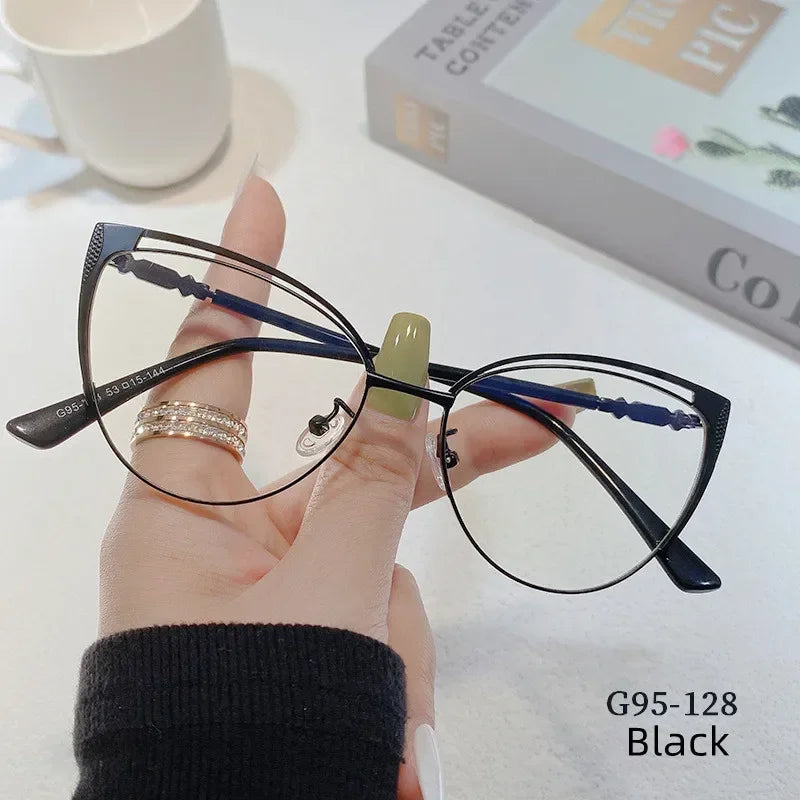 Brand Design Retro Lady Cat Eye Glasses Frame Anti Blue Light Computer Goggles Women Fashion Eyewear Gafas Mujer Anti Luz Azul