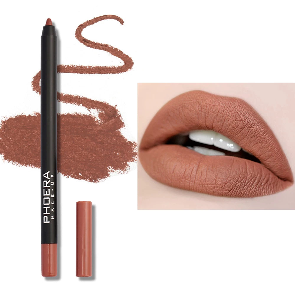 12 Color Lip Liner Pen Smudge-proof  Longwear Rich Lips Colors Smooth Application Color Sensational Shaping Lip Liner Lip Makeup
