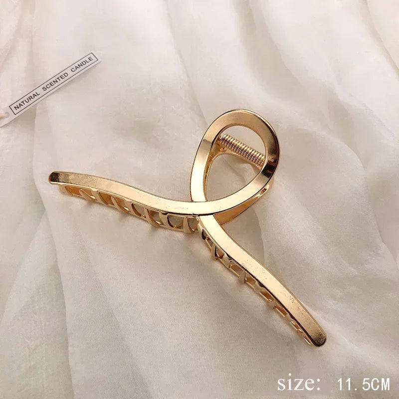 New Geometric Metal Hair Clips Elegant Gold Color Hair Claws for Women Vintage Hairpin Trendy Girls Hair Accessories