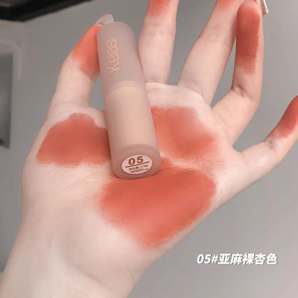 Velvet Matte Lipstick Moisturizing Waterproof Lasting Nude Apricot Lip Tint Non-stick Cup Lip Gloss Lipstick Cosmetics Make Up