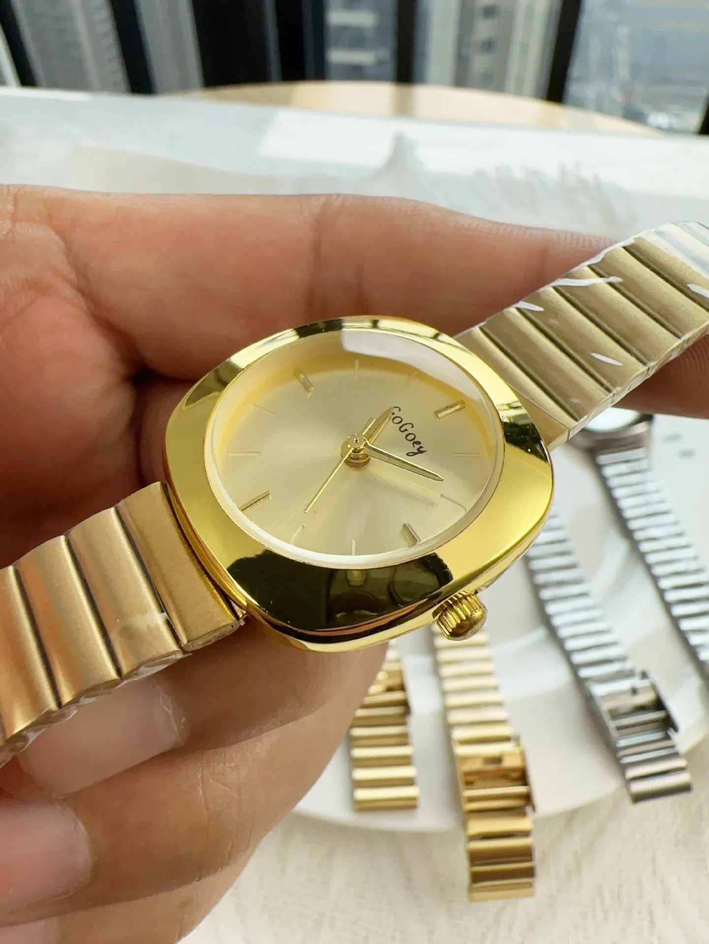 Ladies Simple Gold Quartz Watch Brand Watches for Women Adjustable Stainless Steel Strap Luxury Gift Wristwatches Dropshipping