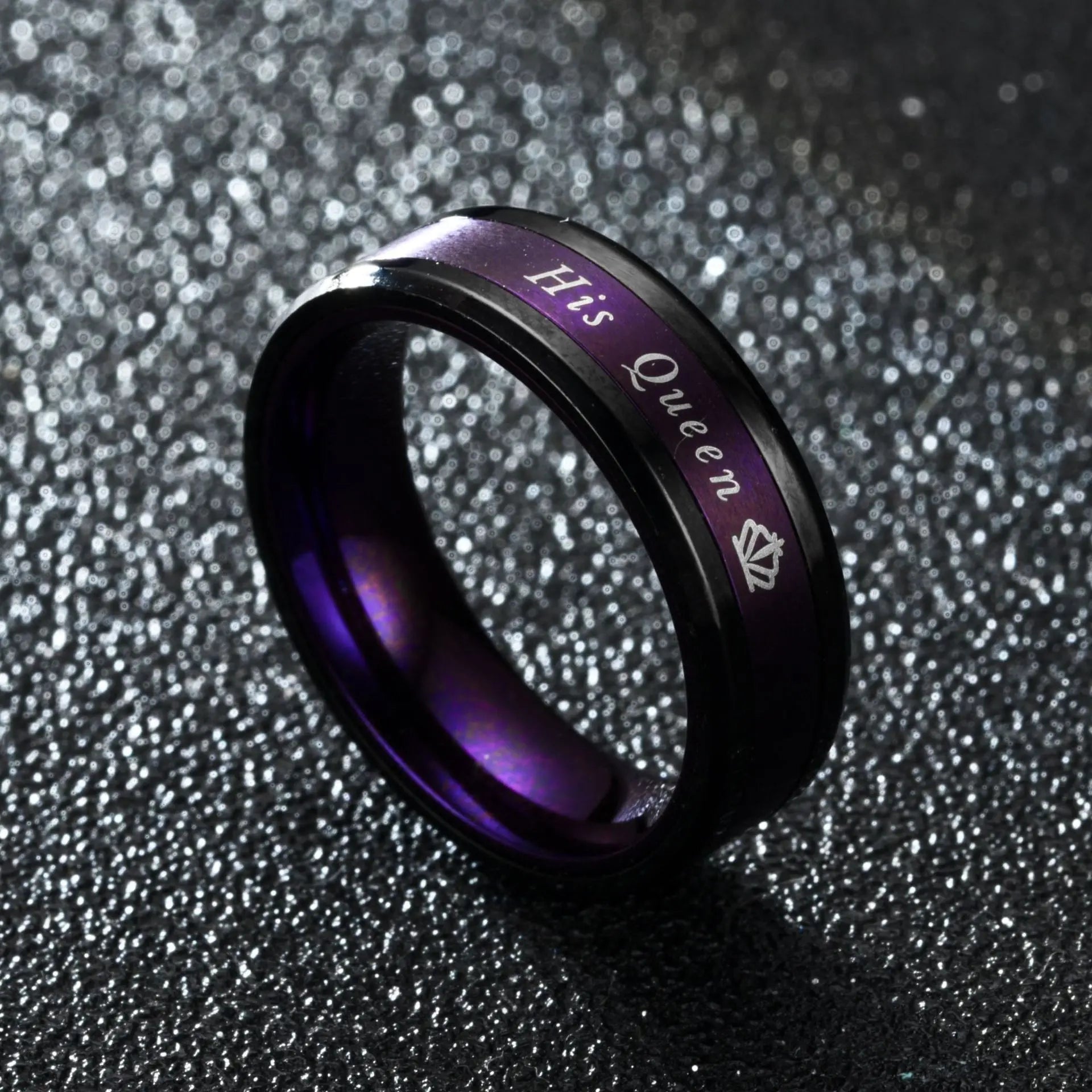 New Couple Rings Her King His Queen Stainless Steel for Women Men Crown Romantic Anniversary Wedding Bands Ring Jewelry Gifts