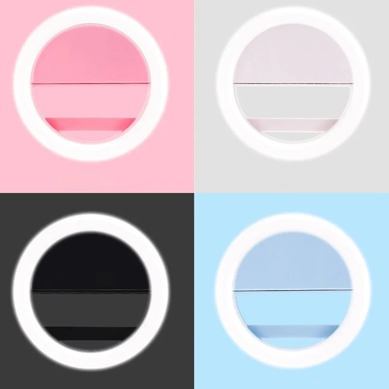 AAA Battery LED Selfie Lamp Mobile Phone Lens Portable Flash Ring Led Luminous Ring Clip Light For Cell Phone TikTok Video Live