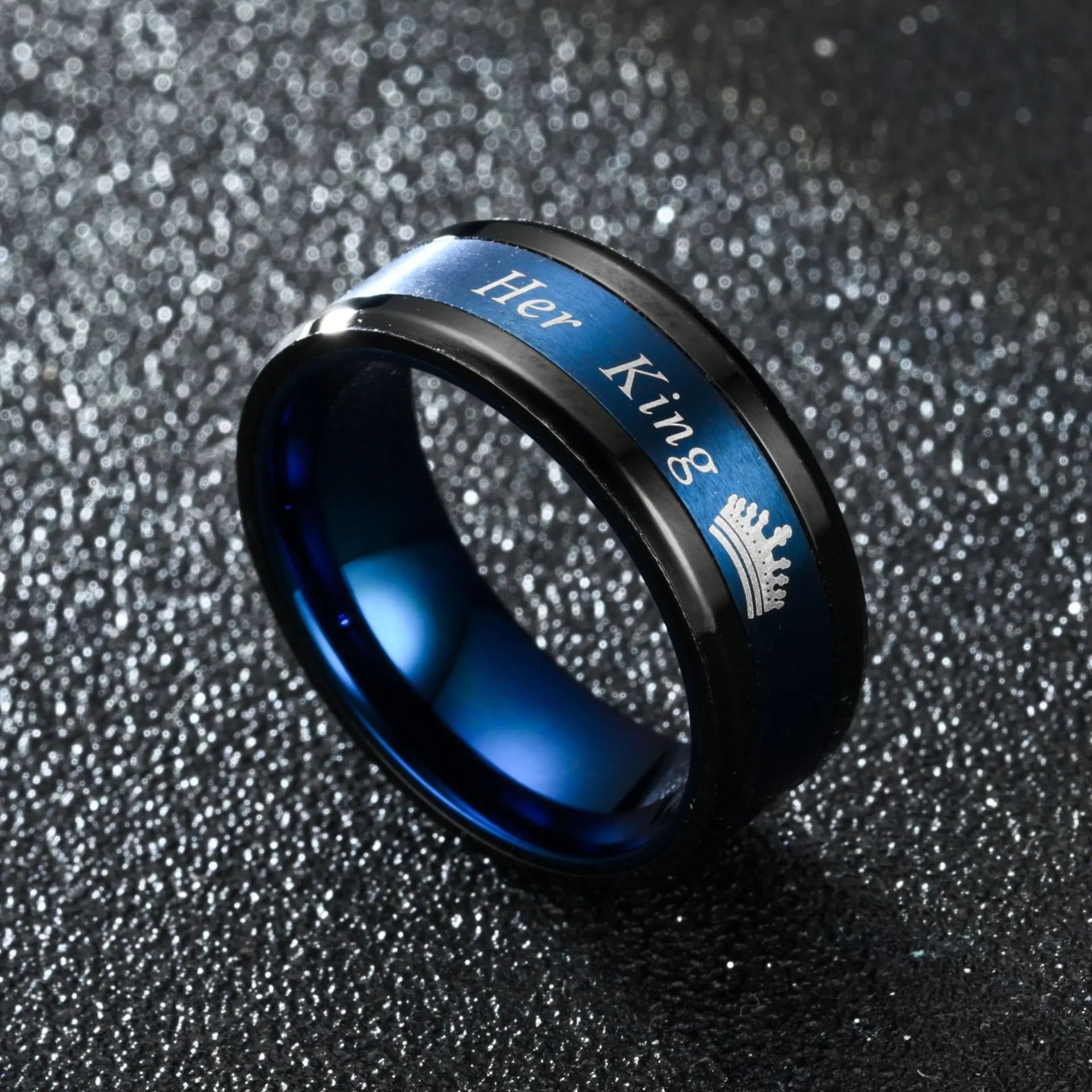 New Couple Rings Her King His Queen Stainless Steel for Women Men Crown Romantic Anniversary Wedding Bands Ring Jewelry Gifts