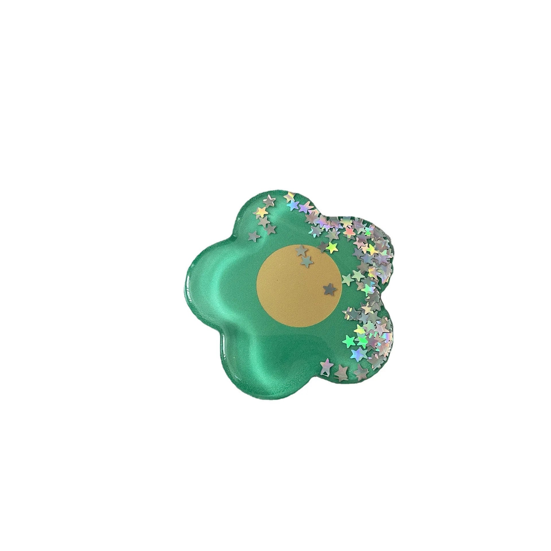 Cartoon Glitter Flowers Liquid Quicksand Phone Grip Stand Holder For iPhone Samsung Huawei Xiaomi Universal Finger Ring Bracket