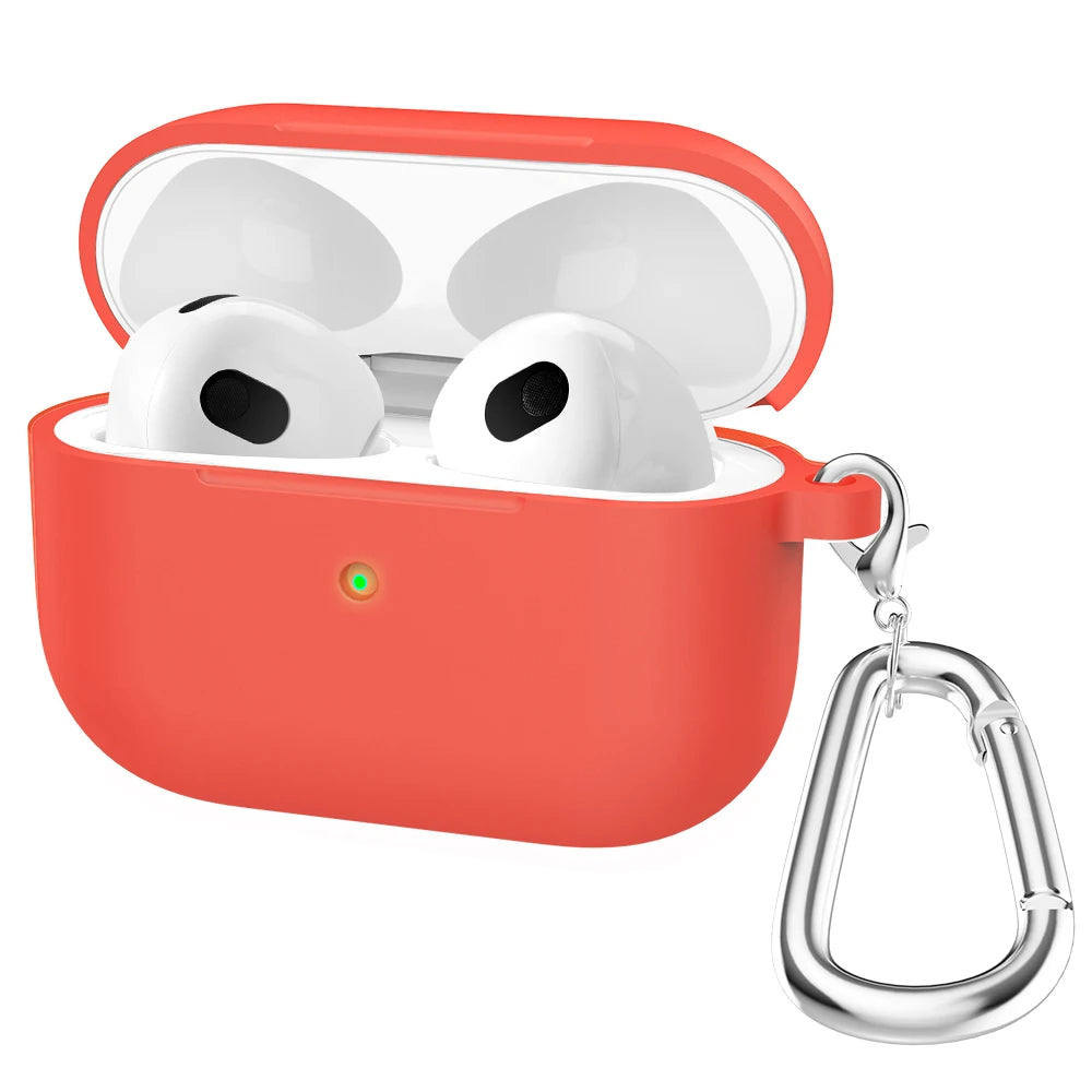 Origin Soft Silicone For Apple Airpods 3 Protective Case Bluetooth Wireless Earphones Cover Shell for Air Pods 3rd gen With Hook