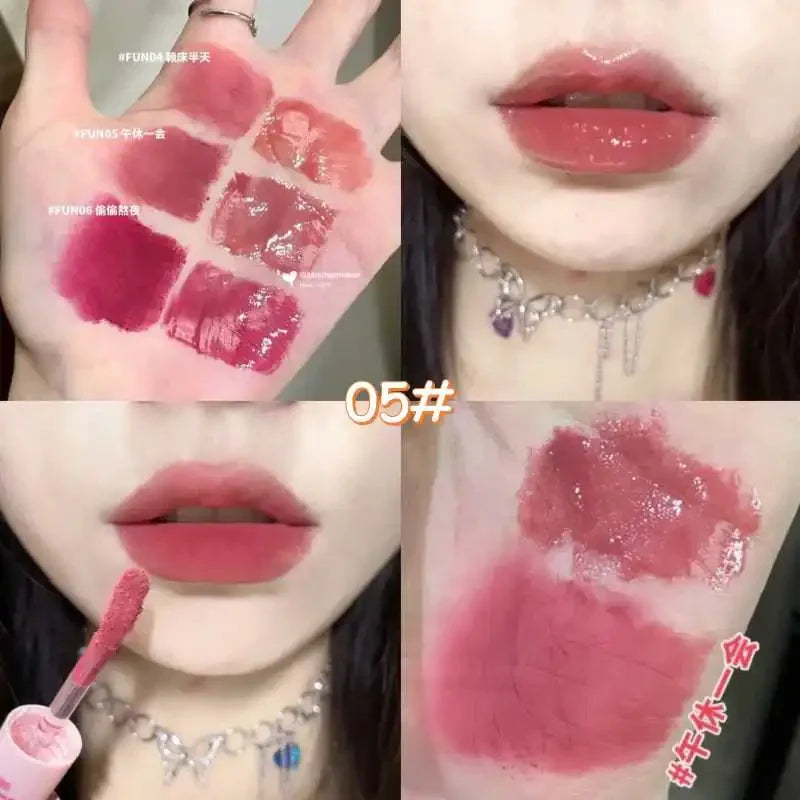 Matte Velvet Sexy Red Tint Double Head Lip Gloss Liquid Lipstick Waterproof Lipgloss Lasting Lip Glaze Korean Makeup Cosmetics