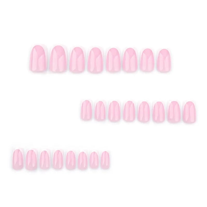 24Pcs Nude Pink Press on Nails Short Square False Nails Simple Gradient Nails Art Full Cover French Acrylic Nail Tips for Girls