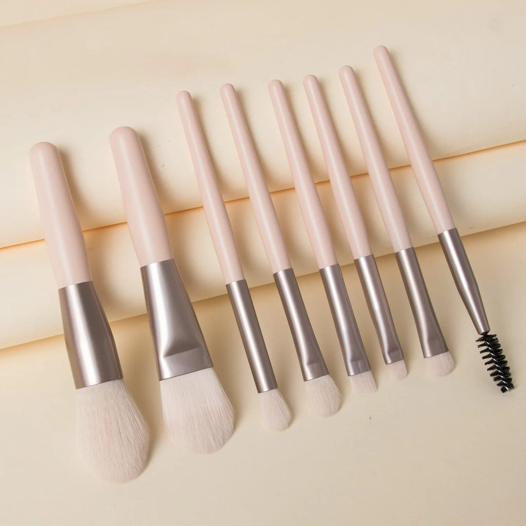 New 8Pcs Makeup Brush Set Makeup Concealer Brush Blush Loose Powder Brush Eye Shadow Highlighter Foundation Brush Beauty Tools
