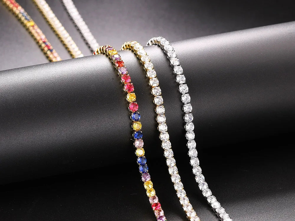 Hip Hop Iced Out Tennis Chain Necklace For Men Women Luxury Cubic Zircon Crystal Short Rock Neck Accessories Jewelry OHN016