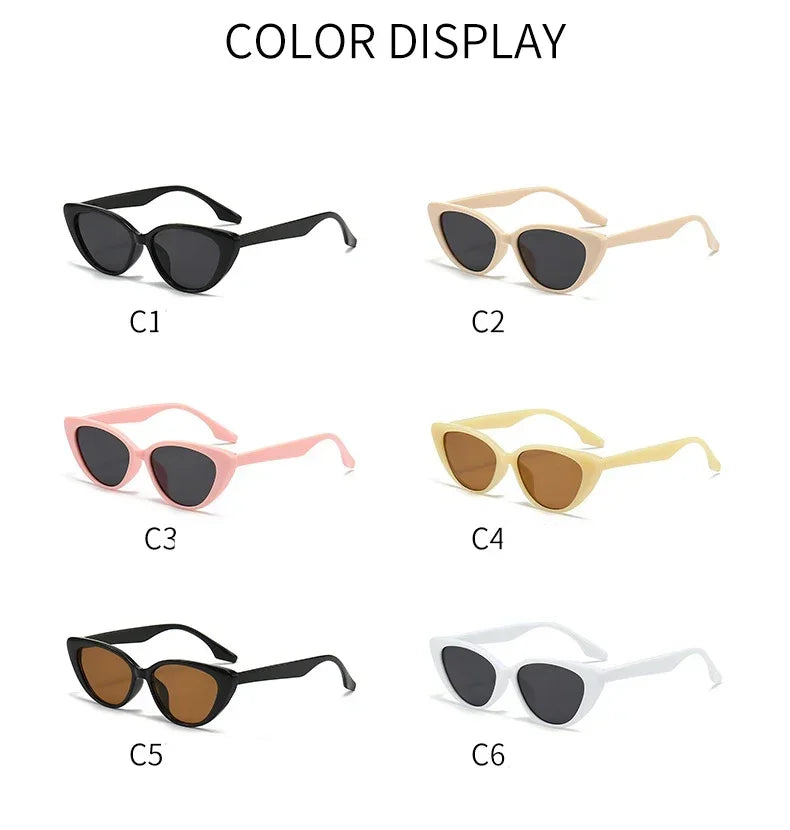 Vintage Cat Eye Women Sunglasses Vintage Small Frame Sun Glasses for Men Luxury Brand Design Outdoor Eyewear UV400
