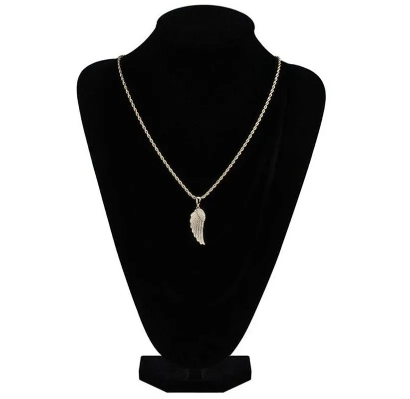 Hip Hop Ice Out Angel Wings Money Bag Pendant Necklace Suitable for Men\\\\\\\'s Fashion Personalized Rock Rap Jewelry Gift