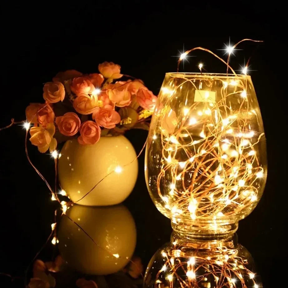 5M Waterproof LED String Lights Copper Wire Fairy Lights Battery Operated DIY Wedding Party Christmas Decoration Lights String