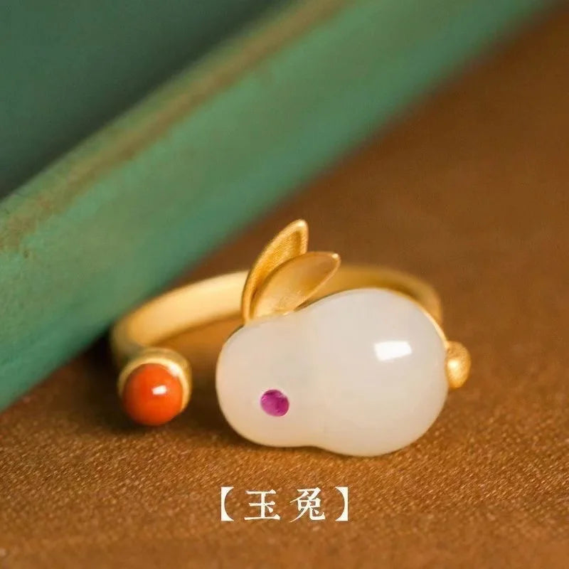 1pc Beauty Jade Rabbit Bracelet for Women Girls Rich Rabbit Small Rabbit Niche Design Charm Bracelets Friend Gift Jewelry