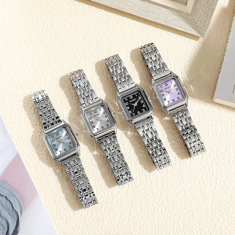 Famous Brand Watch for Women Fashion Roman Numeral Dial Quartz Watch Stainless Steel Strap Luxury Gift Wristwatch Dropshipping