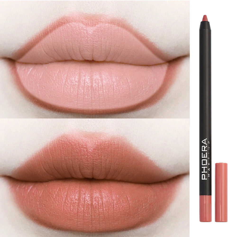 12 Color Lip Liner Pen Smudge-proof  Longwear Rich Lips Colors Smooth Application Color Sensational Shaping Lip Liner Lip Makeup