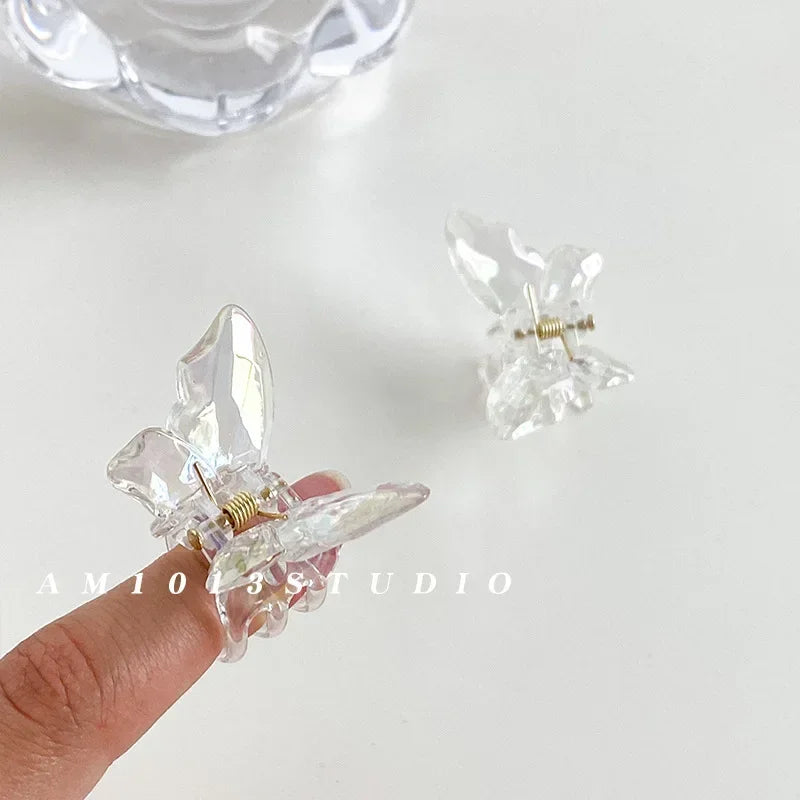 Crystal Butterfly Mermaid Hair Claw Girls Back Head Clamp Clip Transparent Large Hair Clips Hairpins Headdress Hair Accessories