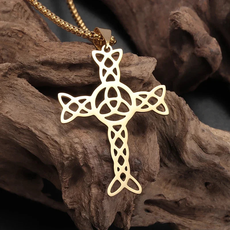 Fashion Punk Red Cross Templar Pendant Necklace Men\\'s Personalized Retro Christian Religious Jewelry
