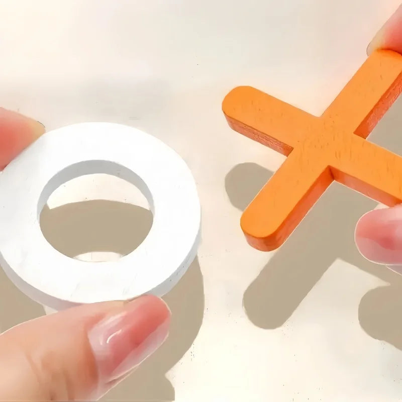 Xo Tic Tac Toe Wooden Board Game Table Toy Parent-child Interactive Fun Game Children Puzzle Toys For Birthday Party