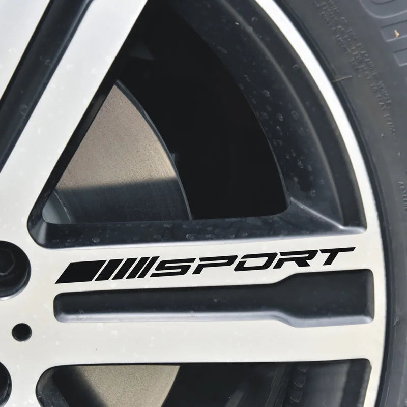Fashion 4pc Car Stickers Wheels Rims Sport Racing DIY Stripes Decorative Stickers Emblem Car Styling Car SUV Truck Accessories