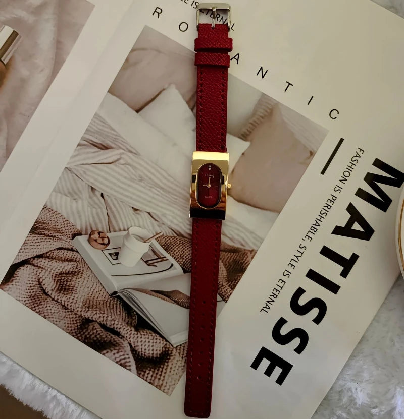 New Brand Women Watch Fashion Rectangular Dial Quartz Watch Simple Leather Strap Luxury Ladies Gift Wristwatches Dropshipping