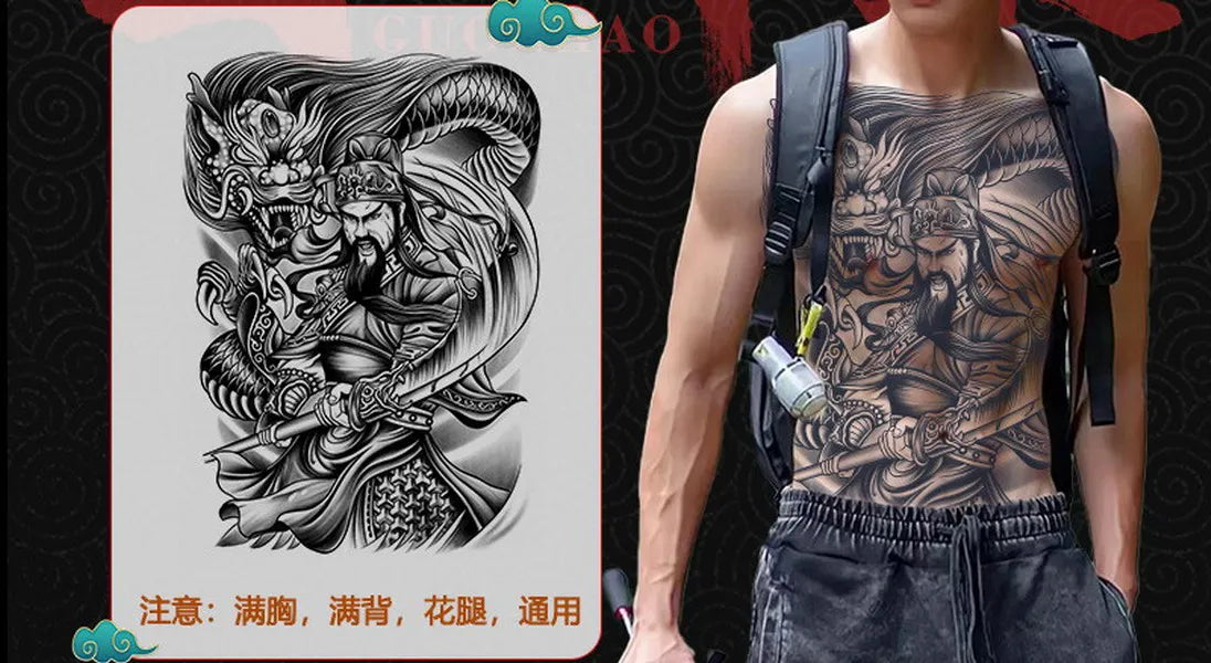 Angel Wings God Tattoo Stickers Realistic Juice Ink Semi Permanent Full Back Body Tattoo Temporary Lasting 2 Weeks Men Adult