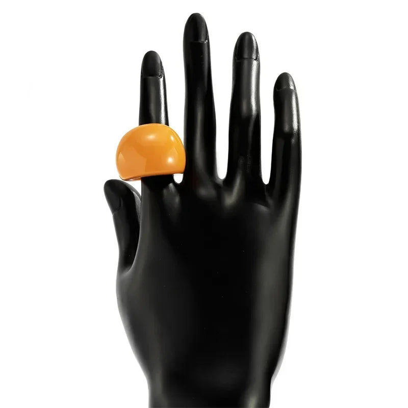 Classic Candy Color Acrylic Ring Exaggerated Geometric Rings Gothic Y2k Jewelry Wholesale Women's Fashion Accessories 반지