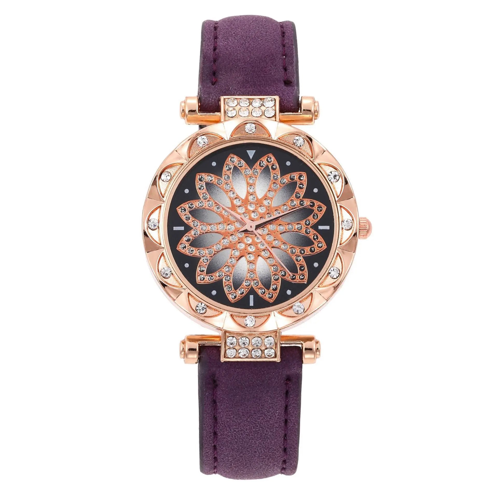 Ladies Watch 5pcs Set Watches for Women Leather Band Simple Casual Women's Analog WristWatch Bracelet Gift Montre Femme (No Box)