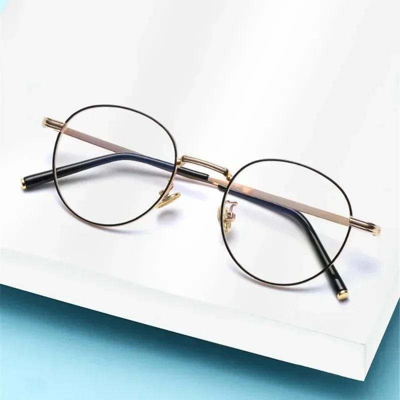 Metal Round Anti Blue Light Glasses Women Men Classic Trend Eyeglasses Frames Transparent Computer Glasses Oculos Feminino