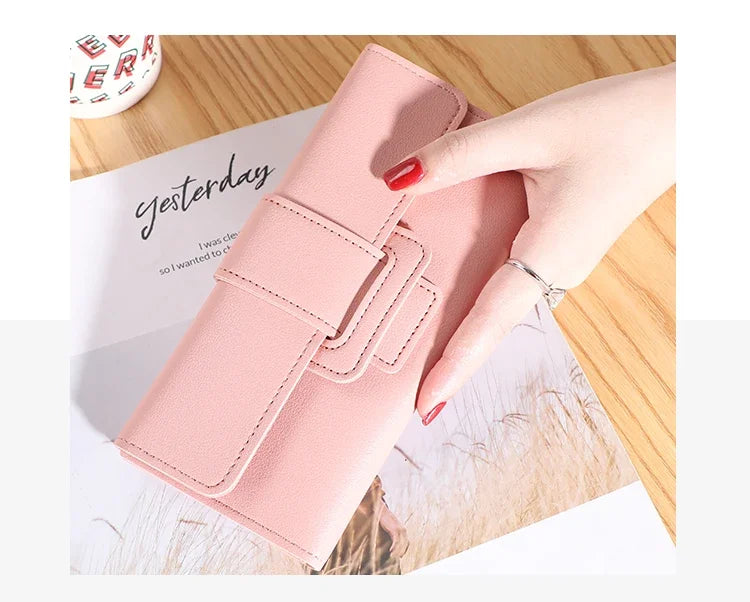 Women  Large Capacity Leather Wallet Cardholder Coin Purses Clutch Phone Credit Card Holder Ladies Luxury Bag