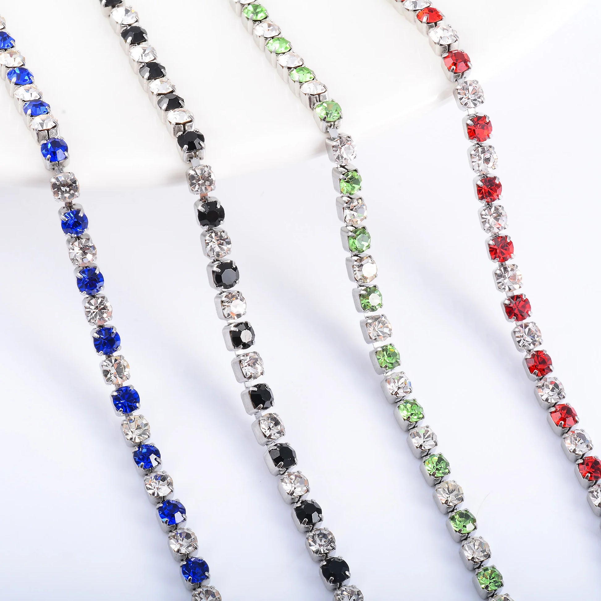 3mm Wide Bling Bling Rhinestone Cubic Zirconia Tennis Bracelet for Women Hand Crystal Chain Bangle Ankle Anklet Stainless Steel
