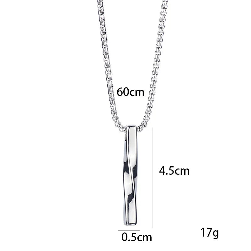 men's Necklace Spiral Pendant INS Trendy Minimalist Personality Silver Color Stainless Steel Chain hip-hop Jewelry Party Gifts