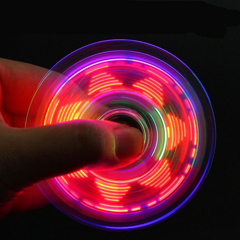 Novelty Multiple Changes LED Fidget Spinner Luminous Hand Top Spinners Glow in Dark EDC Stress Relief Toys