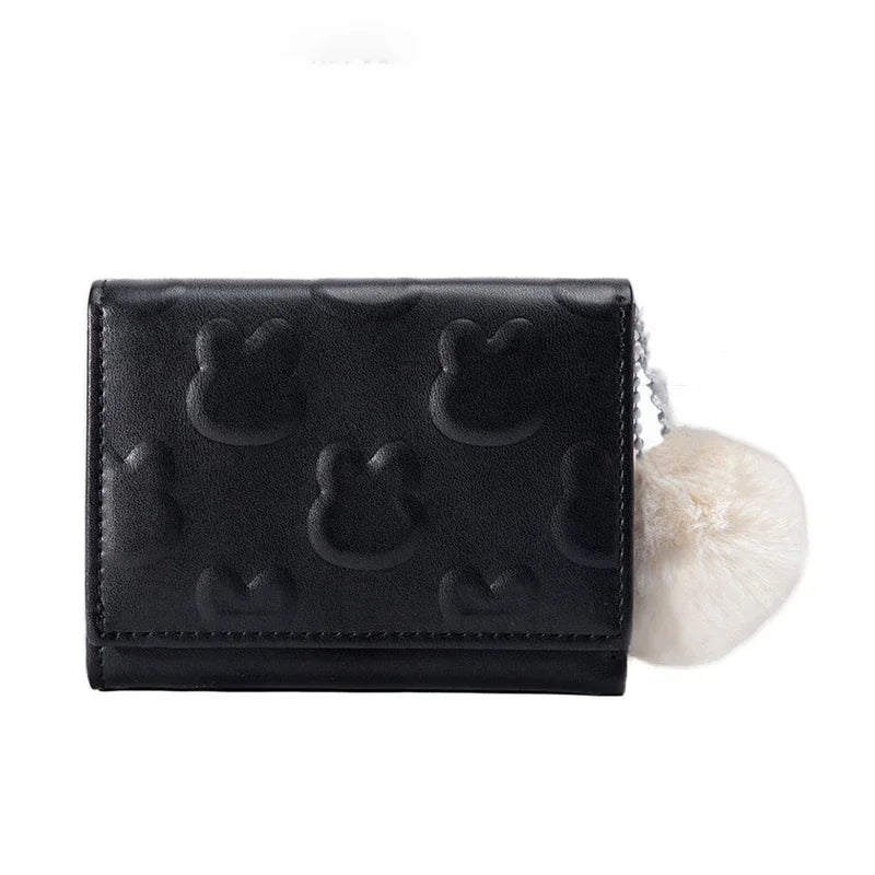 Cute Short Women's  Three Fold  Wallet Cartoon Rabbit Coin Purse Card Holder Girl Cartoon Clutch Women's Handbags Portable