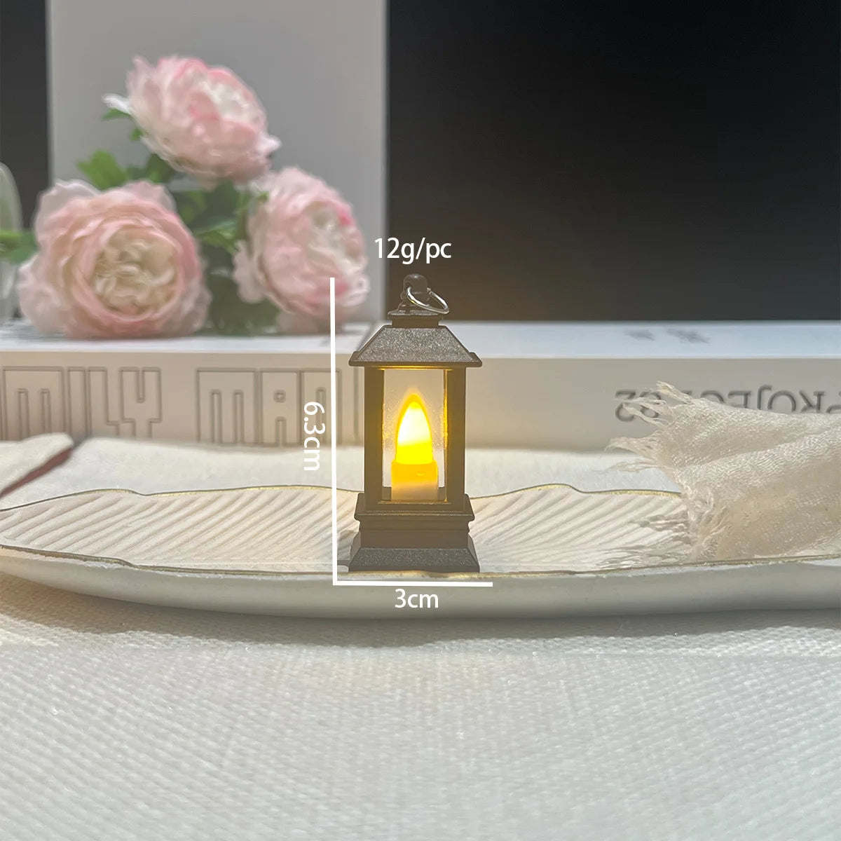 6cm Mini Led Retro Glowing Pony Lantern Simulation Cande Light Night Light Dollhouse Miniature Lamp Home Decor Toy