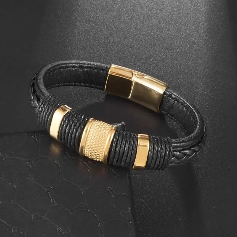 Fashion Star of David Multilayer Leather Braided Bracelet with Magnetic Clasp Men\\\\'s Vintage Judaica Amulet Jewelry