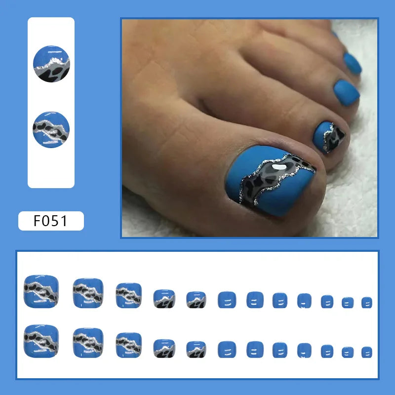 White French Press on Nails Fake Nails Tips with Sticker False Toenail Design Butterfly Lovely Girl False toenaile 1