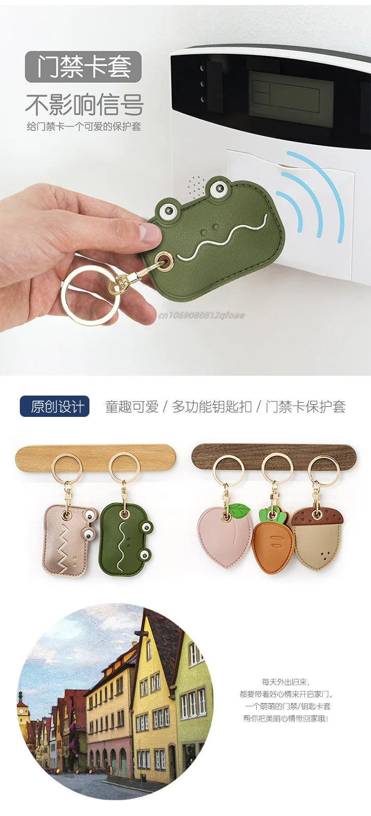 Cute Strawberry Lemon Case for Apple Airtag Protection PU Leather Cover Pendant GPS Anti-lost Keychain Case Pet Dog Cat Collar