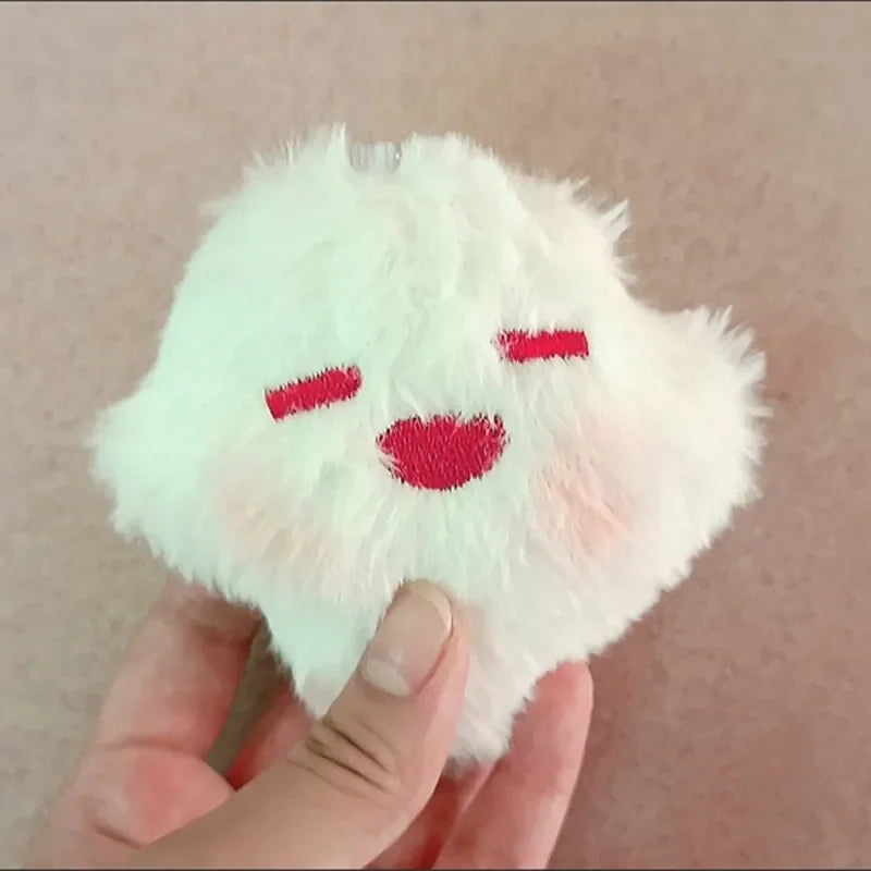 Game Genshin Hu Tao Ghost Cosplay Keychain Cute Plush Stuffed Doll Key Chain Fluffy Soft Pendant Keyring Bag Accessories