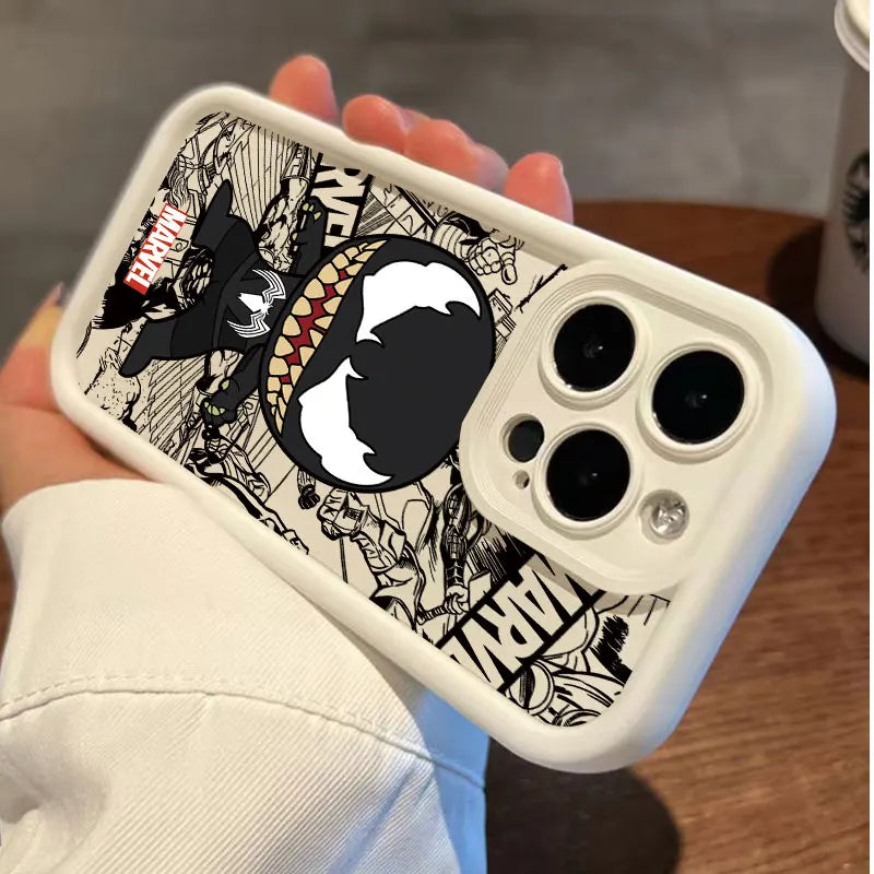 Cool Graffiti Marvel Venom Soft Phone Case for iPhone 16 15 14 13 12 11 Pro Max 7 8 16 15 Plus X XS XR SE 2020 Bumper Back Cover