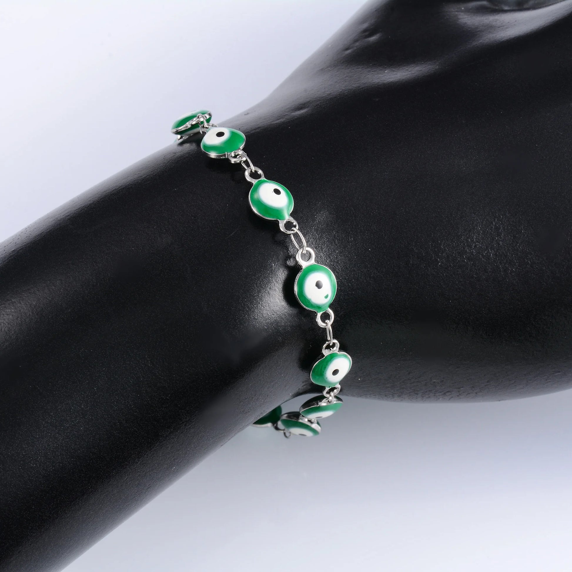 6mm Wide Egg Evil Turkey Eye Chain Stainless Steel Bracelet for Women Girl Ankle Anklet Summer Jewelry Accessories for Hand Foot