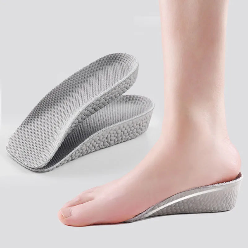 1.5-3.5CM Invisible Height Increasing Insole Orthopedic Arch Support Insole Soft Elastic Light Weight for Men Women Shoes Pads