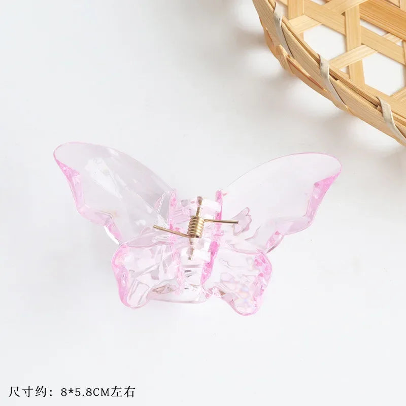 Crystal Butterfly Mermaid Hair Claw Girls Back Head Clamp Clip Transparent Large Hair Clips Hairpins Headdress Hair Accessories