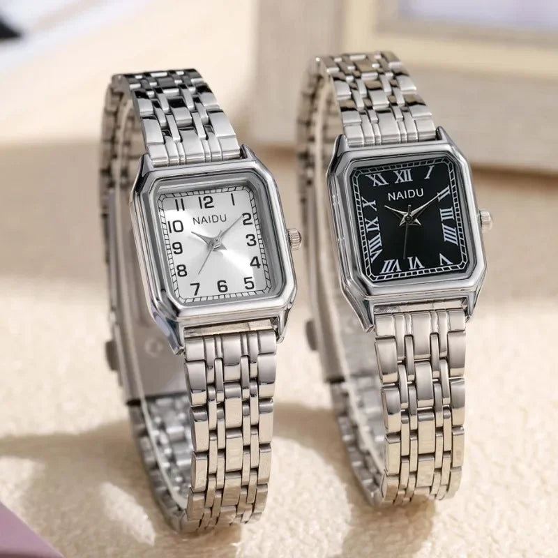 Famous Brand Watch for Women Fashion Roman Numeral Dial Quartz Watch Stainless Steel Strap Luxury Gift Wristwatch Dropshipping