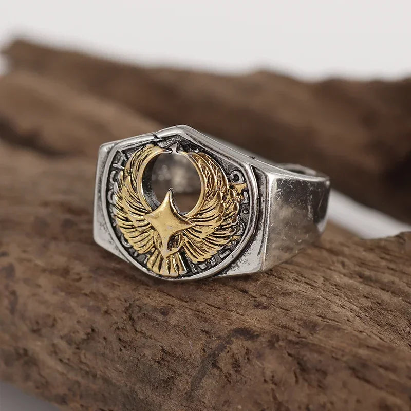 Egyptian Eye of Horus Open Ring Retro Pharaoh Totem Adjustable Ring Men\'s Hip Hop Punk Trend Amulet Jewelry