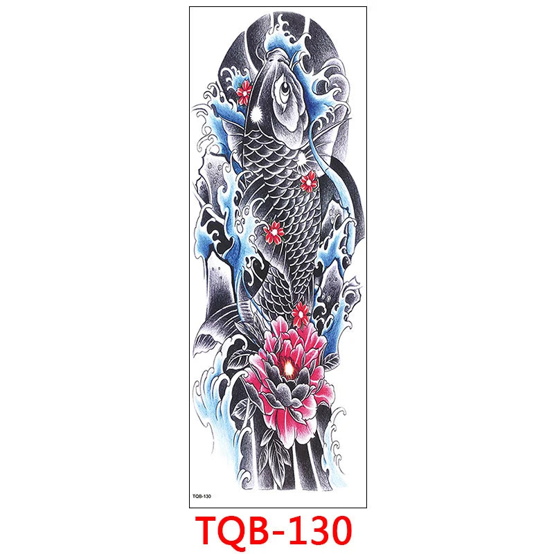 Waterproof Temporary Tattoo Sticker Large Size Tattoo for Men Sleeve Clock Fake Tattoo for Women Girl Full Arm Tattoo Fake