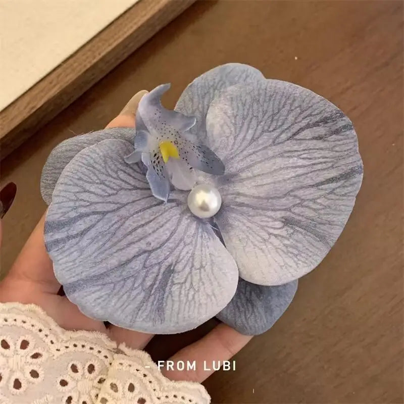 Phalaenopsis Pearl Hair Clip Flower Hairpin Orchid Butterfly Hairs Clip Hair Accessories Hair Styling Tools Bow Flower